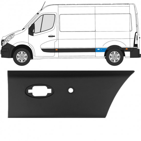 Moldura lateral com sensor de estacionamento para Renault Master 2010- / L2 / Esquerdo 10927