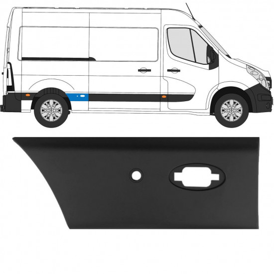 Moldura lateral com sensor de estacionamento para Renault Master 2010- / L2 / Direito 10926