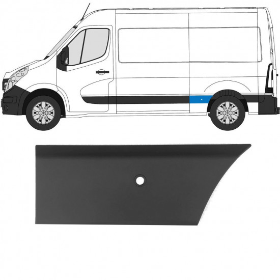 Moldura lateral com sensor de estacionamento para Renault Master 2010- / L2 / Esquerdo 10925