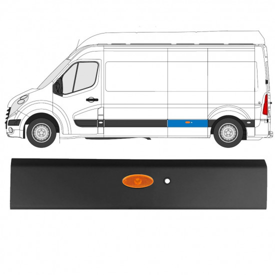 Moldura lateral com sensor de estacionamento para Renault Master 2010- / LWB / Esquerdo /  10913