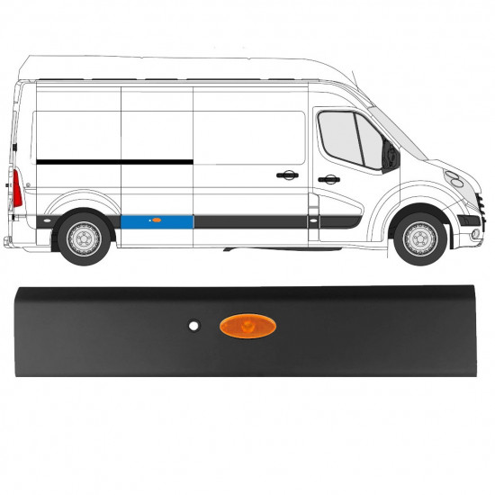 Moldura lateral com sensor de estacionamento para Renault Master 2010- / LWB / Direito /  10912