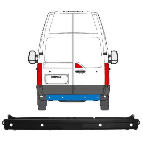 Para-choque traseiro com sensores de estacionamento (PDC) para Nissan NV400 2010- 16389