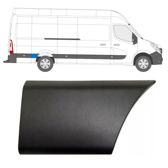 Moldura lateral do guarda-lamas traseiro atrás da roda para Renault Master 2010- / Direito 16658