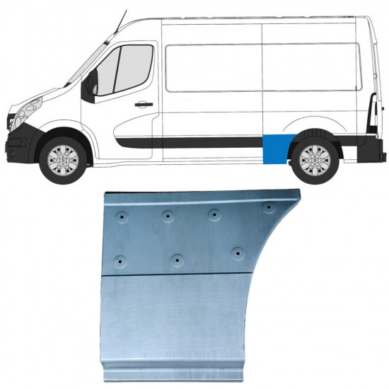 Painel de reparação da parte frontal do guarda-lamas traseiro para Renault Master 2010- / Esquerdo 12845