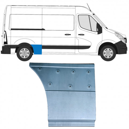 Painel de reparação da parte frontal do guarda-lamas traseiro para Renault Master 2010- / Direito 12844