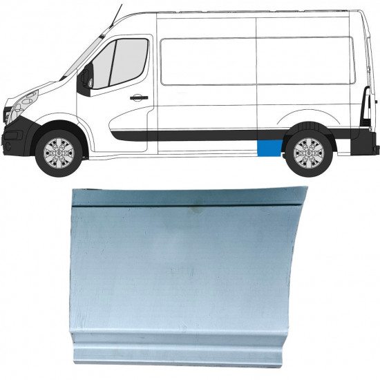 Painel de reparação da parte frontal inferior do guarda-lamas traseiro para Renault Master 2010- / Esquerdo 12843