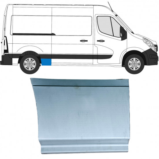 Painel de reparação da parte frontal inferior do guarda-lamas traseiro para Renault Master 2010- / Direito 12842