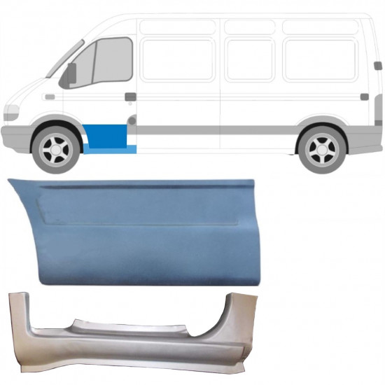 Painel de reparação da soleira da porta dianteira para Renault Master 1998-2010 / Esquerdo / Conjunto 9453