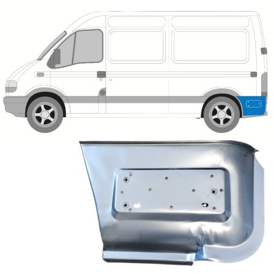 Painel de reparação da parte inferior do guarda-lamas traseiro atrás da roda para Renault Master 1998-2010 / Esquerdo 14878