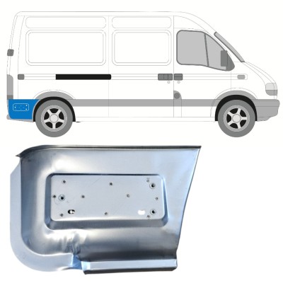 Painel de reparação da parte inferior do guarda-lamas traseiro atrás da roda para Renault Master 1998-2010 / Direito 14877