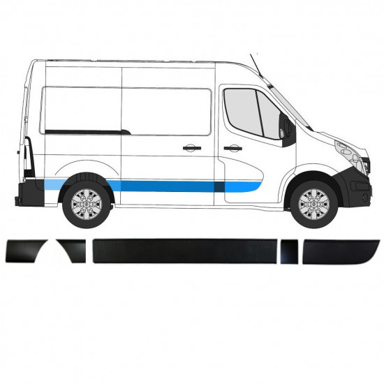 Conjunto de molduras para Renault Master Opel Movano Nv 400 2010- / Direito /  10893