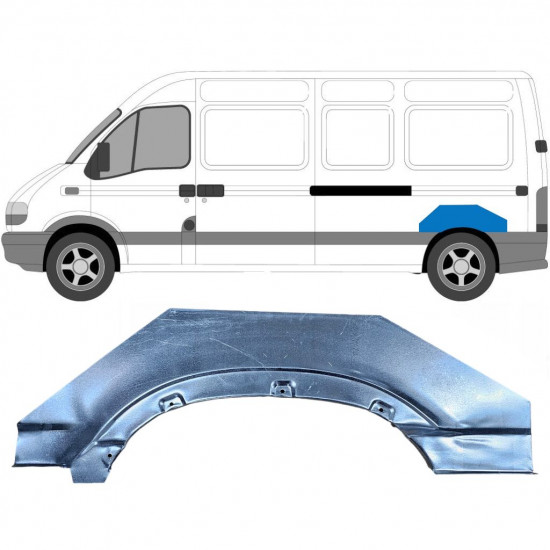 Painel de reparação do guarda-lamas traseiro para Opel Movano / R Master 1998- / Esquerdo 6911