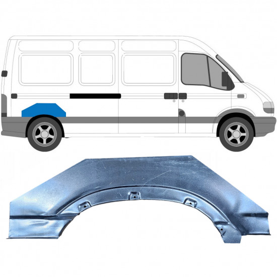 Painel de reparação do guarda-lamas traseiro para Opel Movano / R Master 1998- / Direito 6910