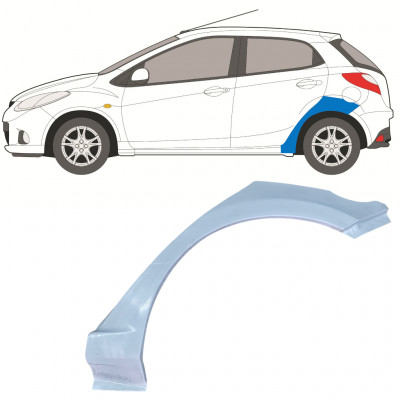 Painel de reparação do guarda-lamas traseiro para Mazda 2 2007-2014 / Esquerdo 12640