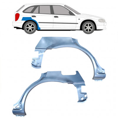 Painel de reparação do guarda-lamas traseiro para Mazda 323F 1998-2004 / Esquerda+Direita / Conjunto 9166