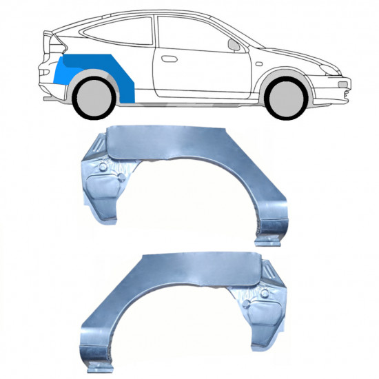 Painel de reparação do guarda-lamas traseiro para Mazda 323 BH 1994-1998 / Esquerda+Direita / COUPE / Conjunto 9854