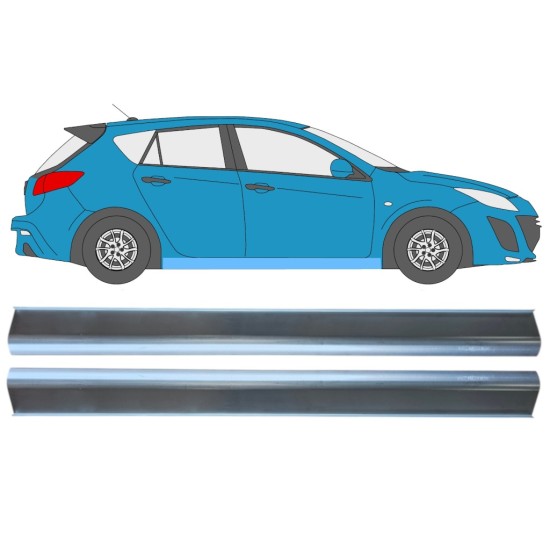 Painel de reparação da soleira para Mazda 3 2009-2013 / Esquerda+Direita / Conjunto 15013 Painel de reparação da soleira para Mazda 3 2009-2013 / Esquerda+Direita / Conjunto 15013