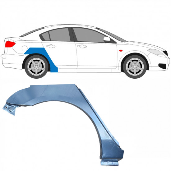 Painel de reparação do guarda-lamas traseiro para Mazda 3 BK 2003-2009 / Direito 8605