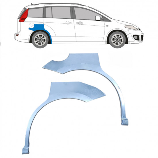 Painel de reparação do guarda-lamas traseiro para Mazda 5 2005-2010 / Esquerda+Direita / Conjunto 9192