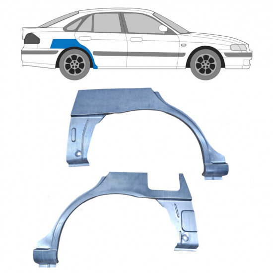 Painel de reparação do guarda-lamas traseiro para Mazda 626 1997-2002 / Esquerda+Direita / Conjunto 9622