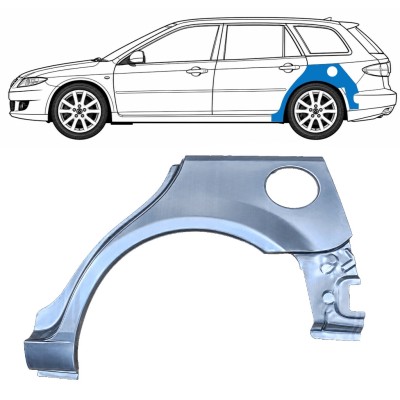 Painel de reparação do guarda-lamas traseiro para Mazda 6 GG GY 2002-2007 / Esquerdo / COMBI 6134