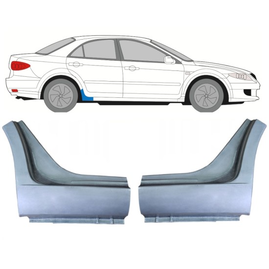 Painel de reparação do acabamento da soleira para Mazda 6 GG GY 2002-2007 / Esquerda+Direita / Conjunto 9989