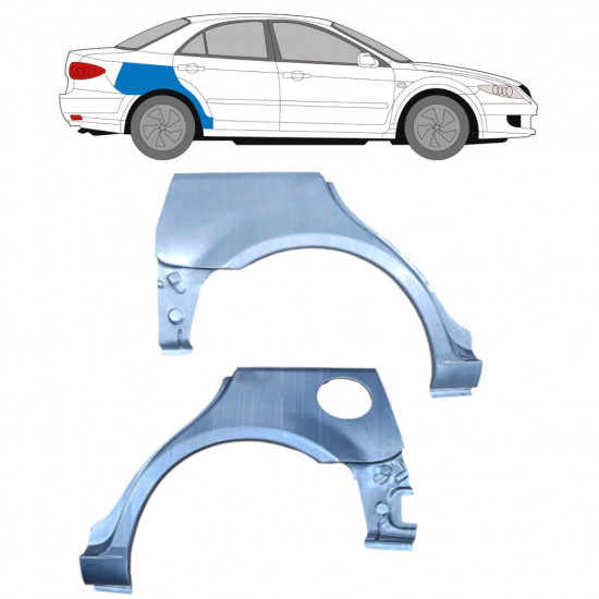 Painel de reparação do guarda-lamas traseiro para Mazda 6 2002-2008 / Esquerda+Direita / HATCHBACK / Conjunto 9165