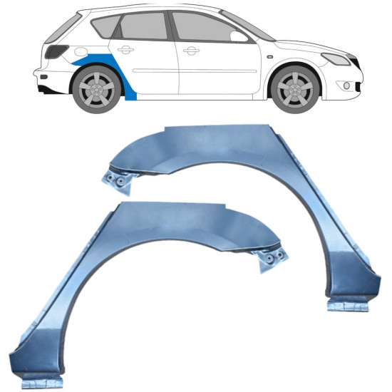 Painel de reparação do guarda-lamas traseiro para Mazda 3 BK 2003-2009 / Esquerda+Direita / Conjunto 10528