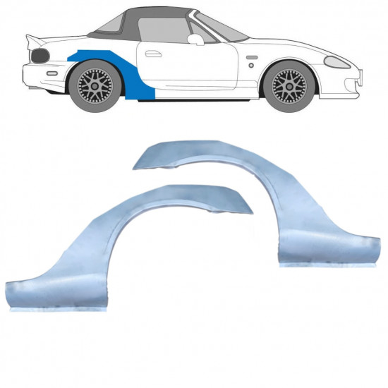 Painel de reparação do guarda-lamas traseiro para Mazda MX-5 1998-2005 NB / Esquerda+Direita / Conjunto 9664