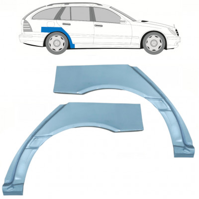 Painel de reparação do guarda-lamas traseiro para Mercedes C-class 2000-2007 / Esquerda+Direita / COMBI / Conjunto 9100