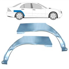 Painel de reparação do guarda-lamas traseiro para Mercedes C-Class W203 2000-2007 / Esquerda+Direita / Conjunto 9176