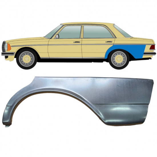 Painel de reparação do guarda-lamas traseiro para Mercedes W123 1975-1985 / Esquerdo 6767