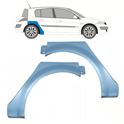 Painel de reparação do guarda-lamas traseiro para Renault Megane 2002-2008 / Esquerda+Direita / Conjunto 10205