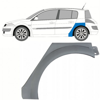 Painel de reparação do guarda-lamas traseiro para Renault Megane 2002-2008 / Esquerdo 10204