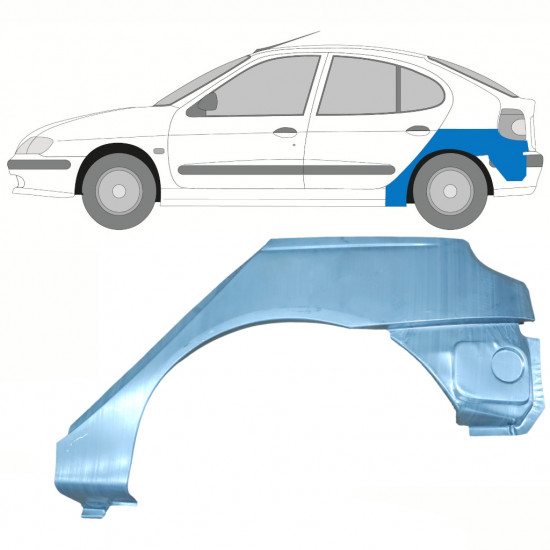 Painel de reparação do guarda-lamas traseiro para Renault Megane 1995-2003 / Esquerdo 8395