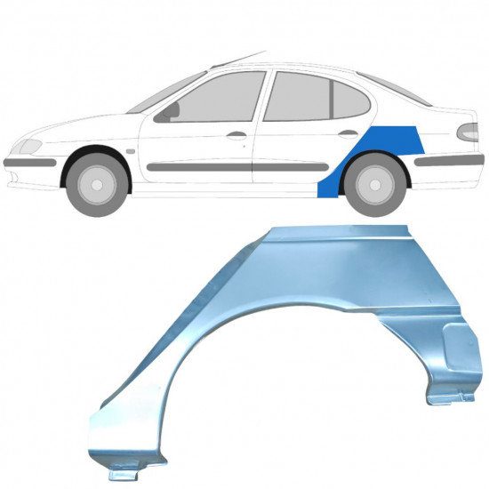 Painel de reparação do guarda-lamas traseiro para Renault Megane Classic 1995-2003 / Esquerdo 6963