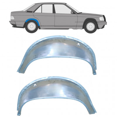 Painel de reparação interna do arco da roda traseira para Mercedes 190 1982-1993 / Esquerda+Direita / Conjunto 9837