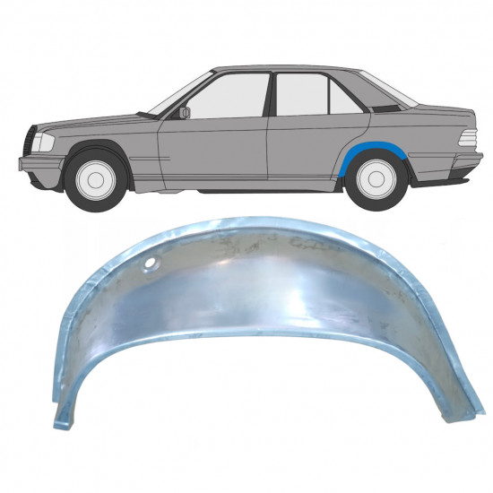 Painel de reparação interna do arco da roda traseira para Mercedes 190 1982-1993 / Esquerdo 7999