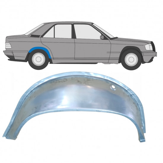 Painel de reparação interna do arco da roda traseira para Mercedes 190 1982-1993 / Direito 7998