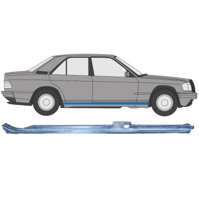 Painel de reparação da soleira para Mercedes 190 W201 1982-1993 / Direito 15127