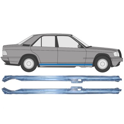 Painel de reparação da parte superior da soleira para Mercedes 190 W201 1982-1993 / Esquerda+Direita / Conjunto 16294