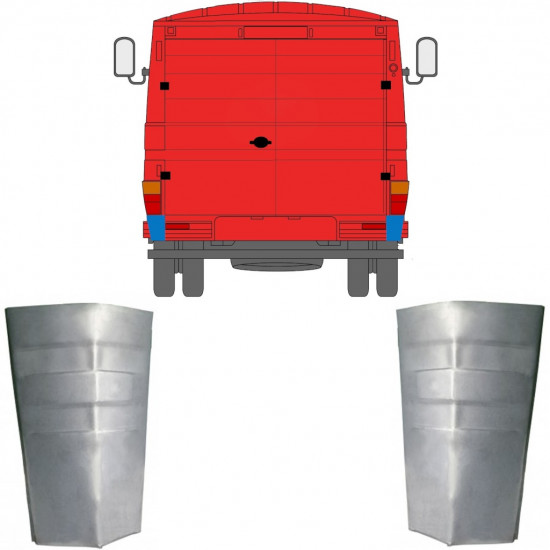 Painel de reparação do canto traseiro para Mercedes 406-608d 1968-1986 / Conjunto 11442