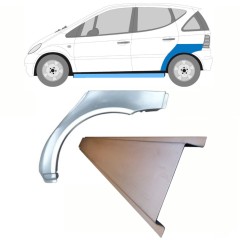 Painel de reparação da soleira com guarda-lamas traseiro para Mercedes A-Class W168 1997-2004 / Esquerdo / Conjunto 8722