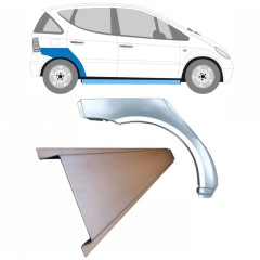Painel de reparação da soleira com guarda-lamas traseiro para Mercedes A-Class W168 1997-2004 / Direito / Conjunto 8721