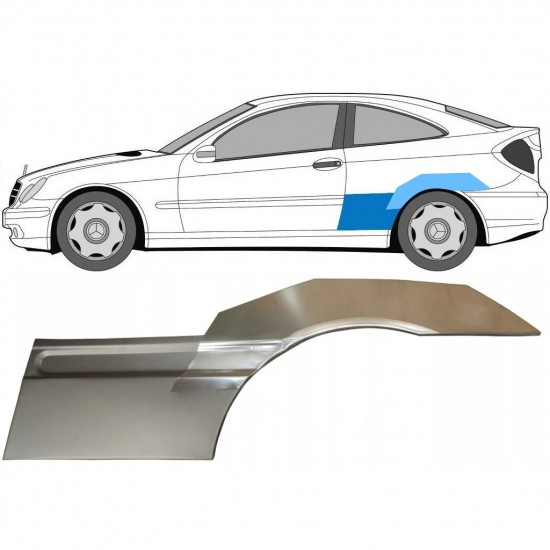 Painel de reparação do guarda-lamas traseiro para Mercedes CL203 2000-2008 / Esquerdo / Conjunto 10008