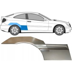 Painel de reparação do guarda-lamas traseiro para Mercedes CL-Class 203 2000-2008 / Direito / Conjunto 10007