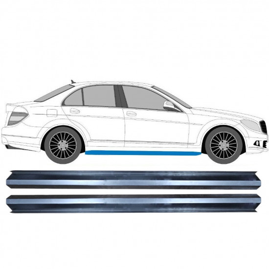 Painel de reparação da soleira para Mercedes C-class 2007-2014 / Esquerda = Direita (simétrico) / Conjunto 10394