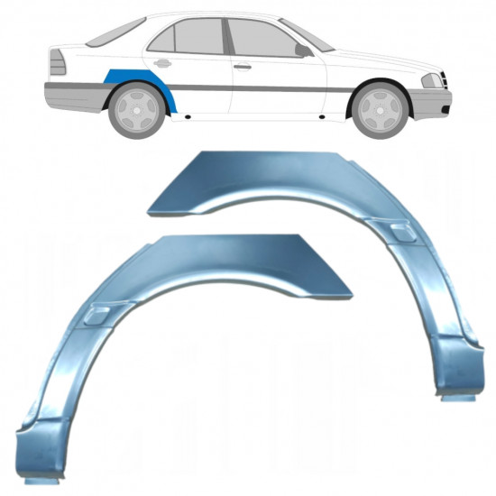 Painel de reparação do guarda-lamas traseiro para Mercedes C-class 1993-2001 / Esquerda+Direita / Conjunto 10414