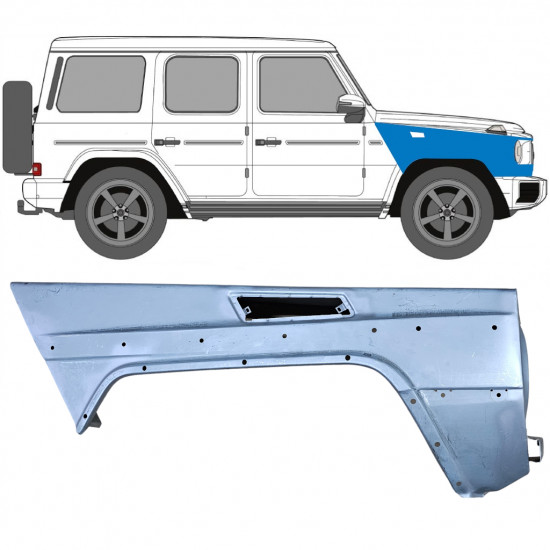 Guarda-lamas dianteiro para Mercedes G-Class W463 1997- / Direito 6521