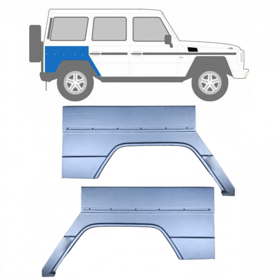 Painel de reparação do guarda-lamas traseiro para Mercedes G-Class 1979- / Esquerda+Direita / Conjunto 9535